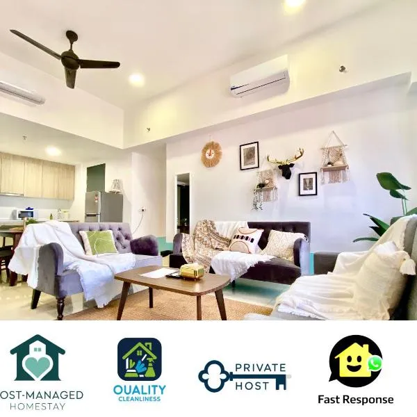 Tropicana 218 Macalister #Top Floor #WideAngleViews #InfinityPool #Georgetown #8pax #3BR 2bath #2Queen 4Single #Near island hospital #Quality well maintained #Private host，位于乔治市的酒店