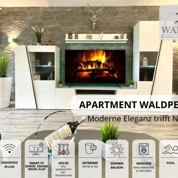 Exklusives 5-Sterne Apartment Waldperle mit Indoor-Pool, Sauna, top Lage und Ausblick in die Natur, Hunde willkommen，位于绍纳赫的酒店