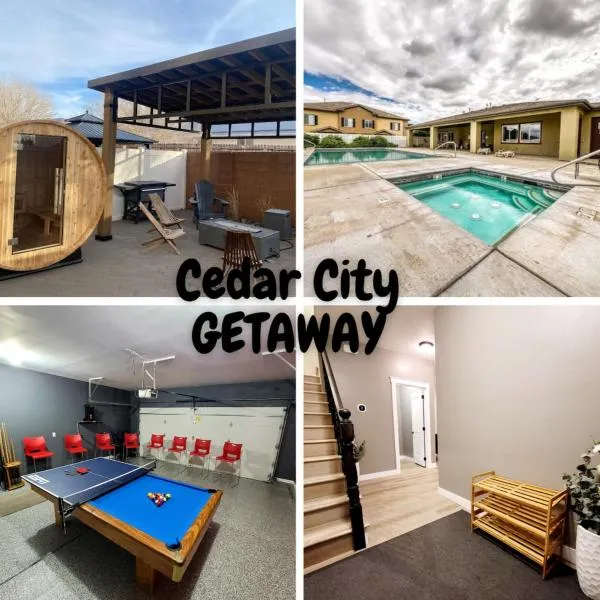 Cedar Getaway - Hot Tub, Private Sauna, Pool-Pong!，位于雪松城的酒店