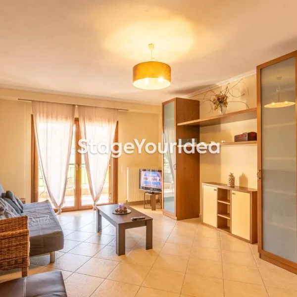 Lux apartment - one bedroom , living room , kitchen , bathroom - for 1 to 7 people, also for parties & gatherings up to 25 people, only 15 minutes from Thessaloniki city center and 8' minutes from Thessaloniki airport，位于Néon Rýsion的酒店