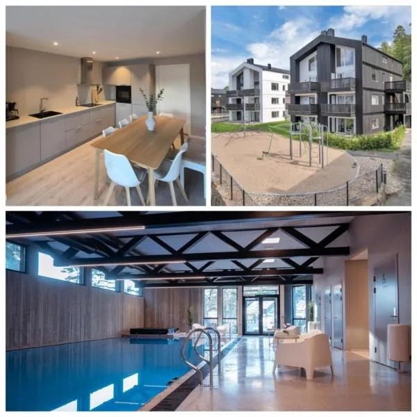 Ferieleilighet i Søgne med innendørs basseng，位于克里斯蒂安桑的酒店