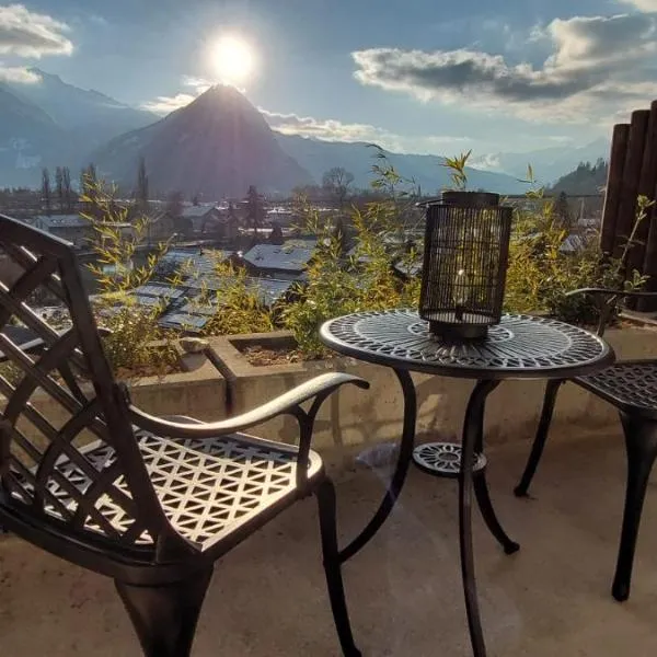 Aareblick 68 Charming studio with river view，位于格尔兹维尔的酒店