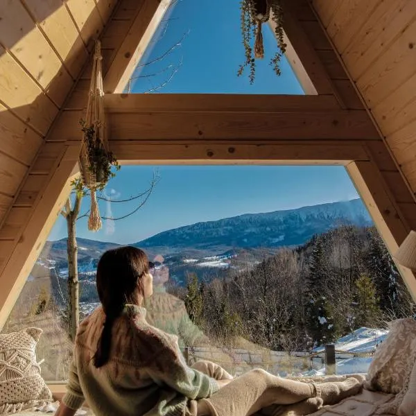 Alemiło mini - domek z balią i widokiem na Babią Górę，位于扎沃亚的酒店