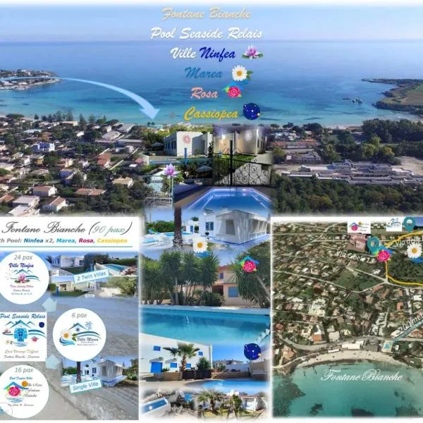 Pool Seaside Relais - VILLE Ninfea, Marea, Rosa e Cassiopea - by the beach in Fontane Bianche Siracusa，位于冯塔尼比安奇的酒店