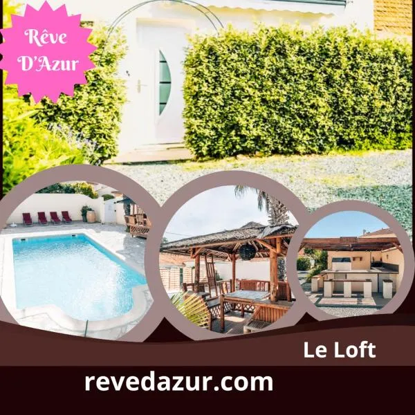 Rêve D'Azur en bord de mer à la Nartelle avec Piscine dans la résidence, Terrasse, BBQ, 2 chambres 2 sdb logement de 35m2 draps inclus，位于圣马克西姆的酒店