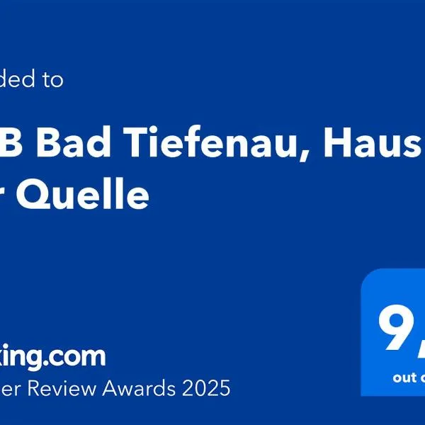 B&B Bad Tiefenau, HAUS AN DER QUELLE，位于埃尔格的酒店