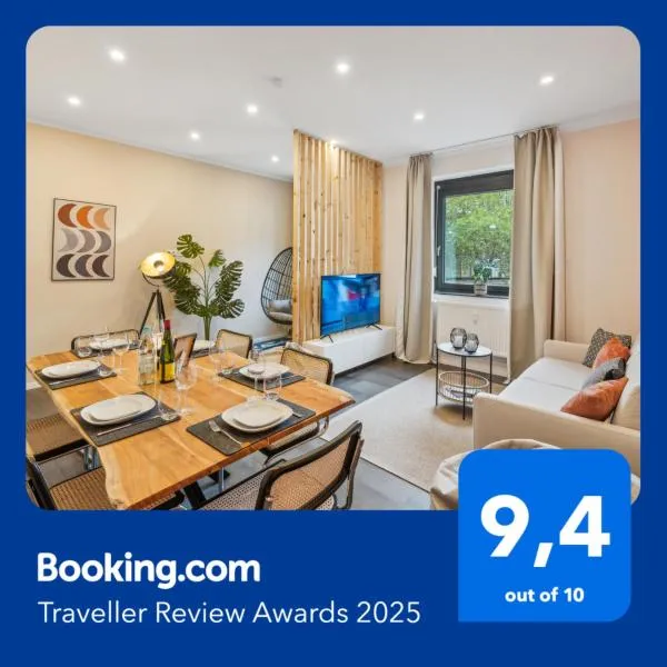 maremar - Design im Zentrum - 2 Schlafzimmer - Luxus Boxspringbetten - Küche - Arbeitsplätze & Highspeed WLAN - Balkon，位于布伦瑞克的酒店