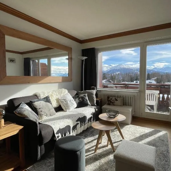 Cosy Rooftop Downtown Crans-Montana with Stunning View and Swimming Pool，位于克莱恩 蒙塔纳的酒店