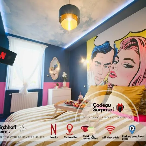Popart Insolite Jacuzzi,Sauna & SPA Parking free，位于米卢斯的酒店