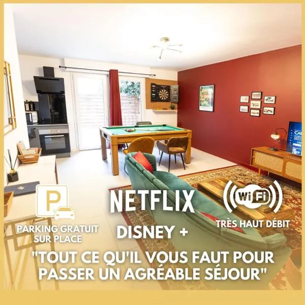 Escapade Vintage avec Jeux, Billard et Fléchettes Détente Assurée !，位于索恩河畔自由城的酒店