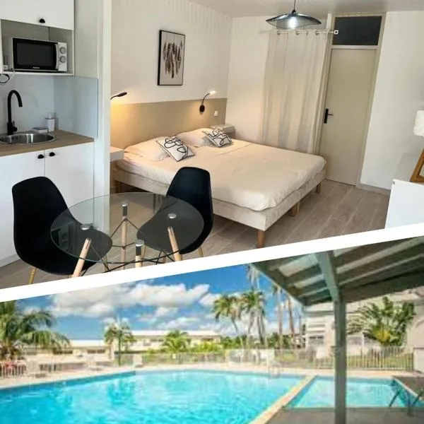 Superbe studio avec CITERNE d'Eau et Piscine, En plein coeur de la Marina! Proche Aéroport & Ferry，位于哥西尔的酒店