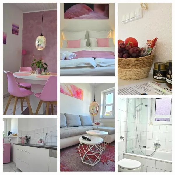 HAPPY HOMES PINK - Up to 5 - Küche - W-LAN - Netflix - Honig - Badewanne，位于Nidda的酒店