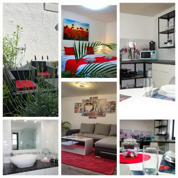 HAPPY-HOMES RED - Up to 5 - Küche - W-LAN - Netflix - Honig - Terrasse，位于Altenstadt的酒店