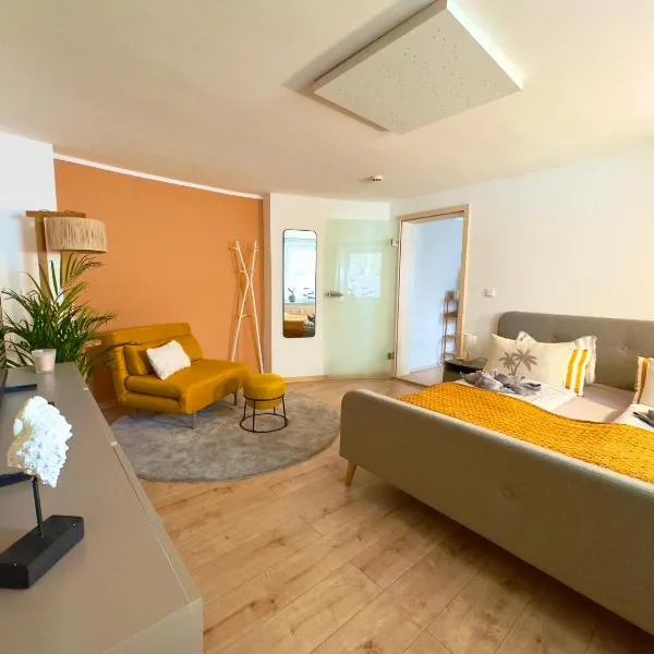 Appartment mit Garten im Beachhouse am Goitzschesee - strandnah & gemütlich，位于比特费尔德的酒店