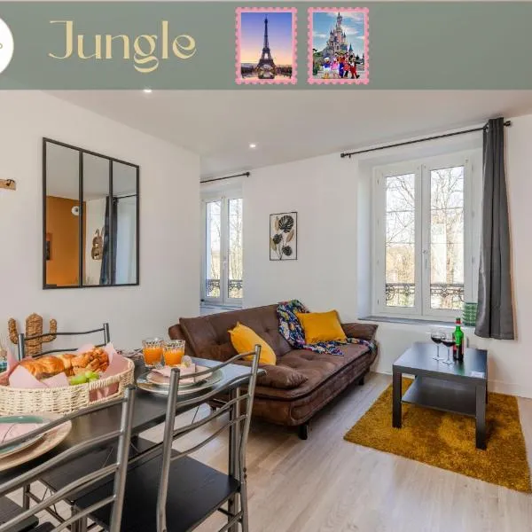Jungle - Magnifique appartement avec parking privé - Paris-Disney & CDG à 25 minutes，位于Pomponne的酒店