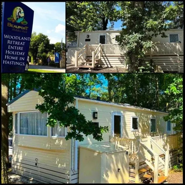 Woodland Retreat Entire Holiday Home in Hastings，位于海斯廷斯的酒店