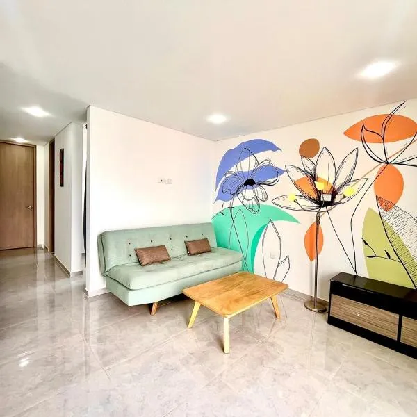 Apto 301a - Estrena hermoso y cómodo apto con balcón - Casa Orquídeas，位于富萨加苏加的酒店