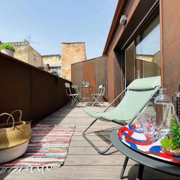 Splendide duplex Saint-Michel - Terrasse & Garage - 4,91 sur 5 avec 90 avis，位于波尔多的酒店
