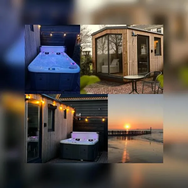 Luxe Tiny House incl Jacuzzi en Strandhuisje in zomerseizoen，位于Meliskerke的酒店