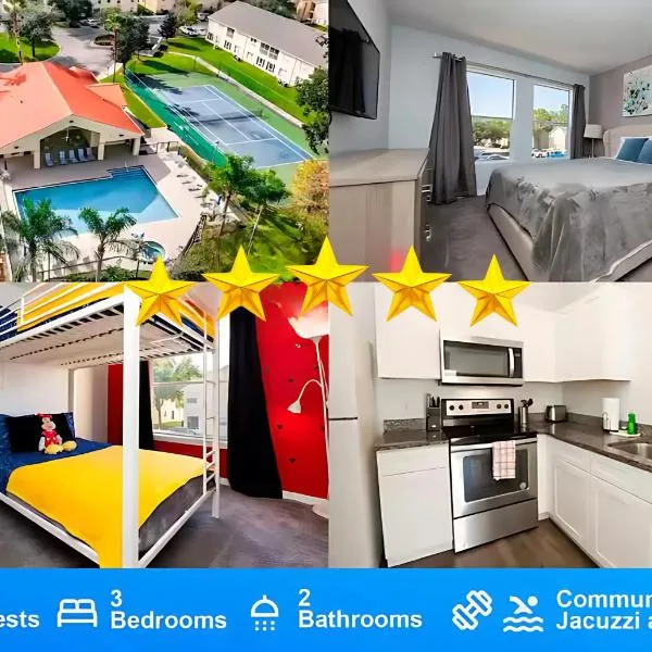 Stunning 3BD Condo 14 Mins to Disney World , Gated，位于基西米的酒店