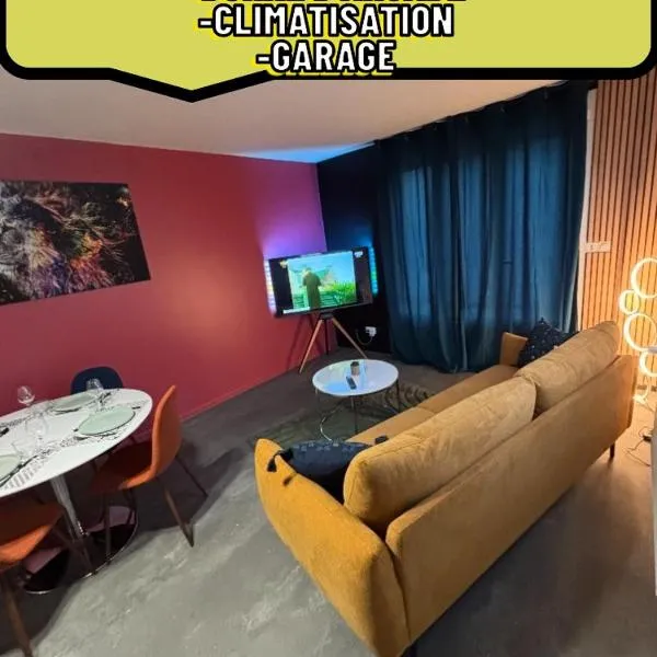 5 min Moulins Duplex -Clim -wifi -borne d arcade -garage 25 min LE PAL，位于Yzeure的酒店