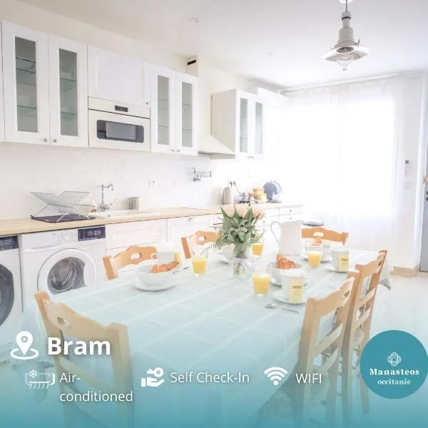 Maison Charmante au coeur de la circulade-Patio-AB,位于Bram的酒店