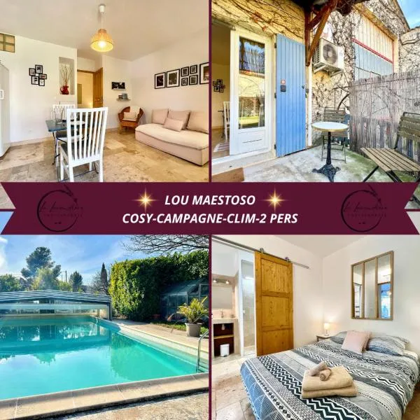 Lou Maestoso - Cosy, Campagne, CLIM, 2 personnes，位于朗松普罗旺斯的酒店