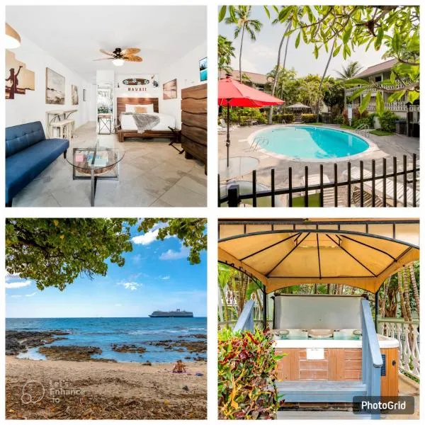 DOWNTOWN HAWAIIAN PARADISE CONDO with Hot Tub, Pool & Beach - Kona Islander Inn，位于科纳的酒店