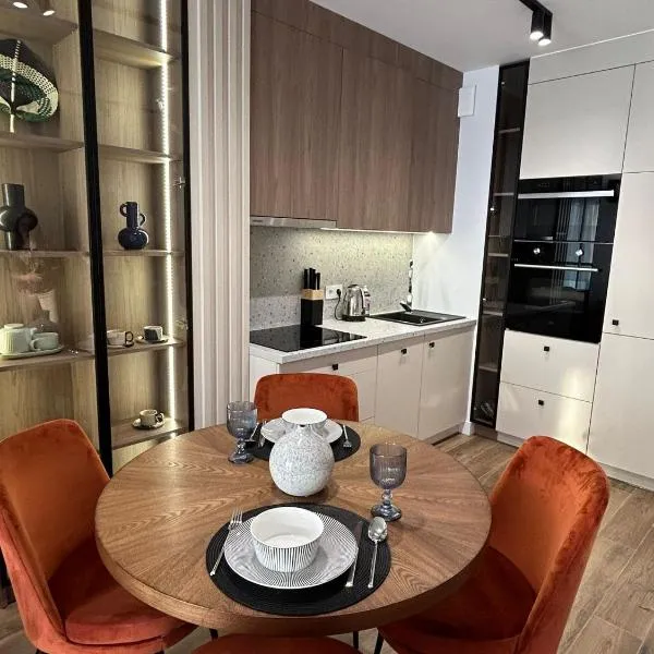 Luksusowy apartament z klimatyzacją i garażem podziemnym w centrum miasta，位于谢德尔采的酒店