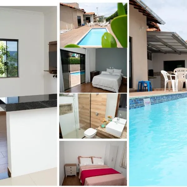 Casa com piscina vista para lago, 03 quartos confortáveis，位于卡皮托利乌的酒店