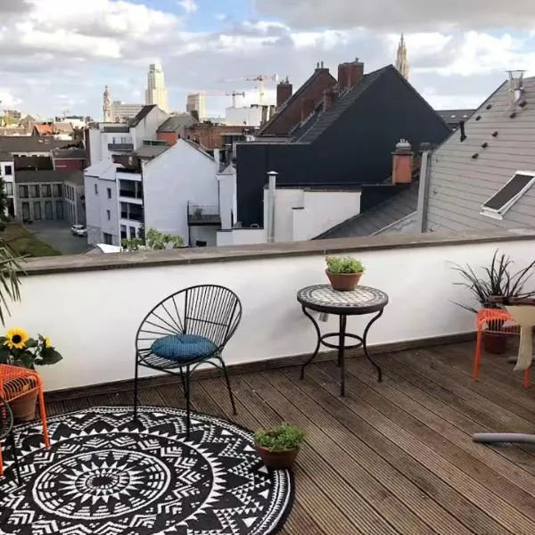 Cozy & Spacious Duplex with an Amazing Terrace，位于安特卫普的酒店