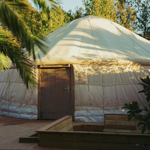 Yourte jardin tropicale piscine - Quatre Murs Et Un Toit，位于耶尔的酒店