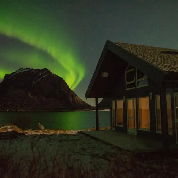 See Lofoten mountains midnight sun and nothern lights in Steigen，位于Steigen的酒店