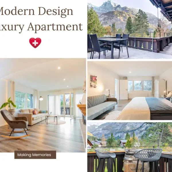 Modern designed, luxury mountain view Apartment，位于坎德施泰格的酒店