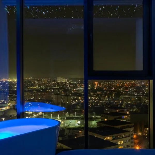 Hanza Tower Sky Lux 17th floor，位于什切青的酒店