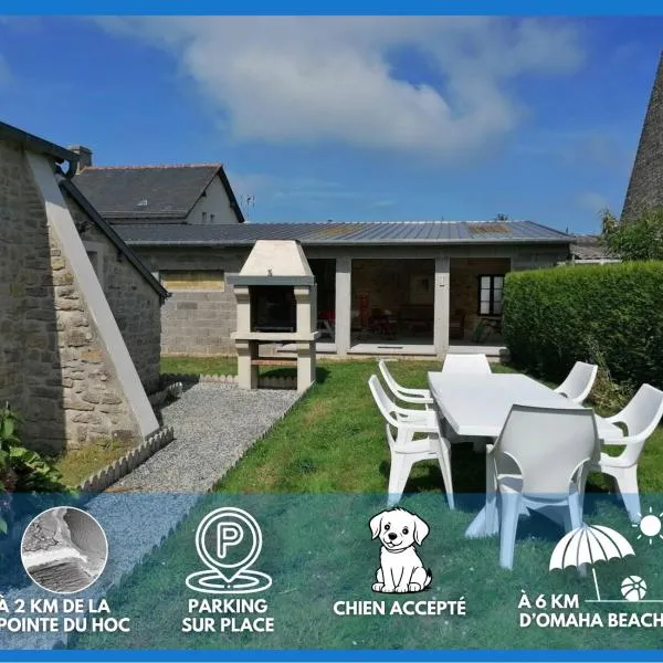 L Ancre Maison séjour spacieux lumineux avec jardin et extérieur aménagé terrain de petanque proche Omaha beach, Grandcamp Maisy et pointe du Hoc，位于Saint-Pierre-du-Mont的酒店