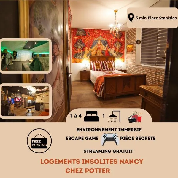 Chez Potter Escape Game, Secret Room, PS5 Garage, Logements Insolites，位于南希的酒店