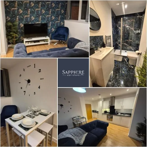 Sapphire Luxe- Basingstoke Sleeps 4 with Free Parking，位于贝辛斯托克的酒店