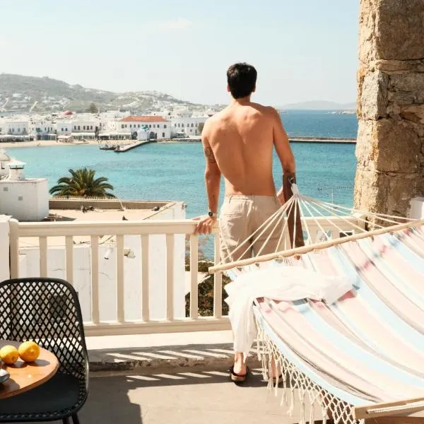 Yalos Hotel Sunset view Mykonos town private rooms，位于米克诺斯城的酒店
