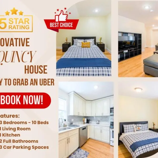 37 - 3BR Quincy - Cozy Townhouse near Adams Park，位于昆西的酒店