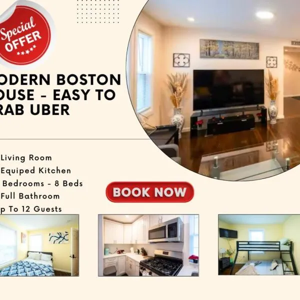 30-1 - 4BR Boston - Cozy Apt near Geneva Cliffs，位于波士顿的酒店