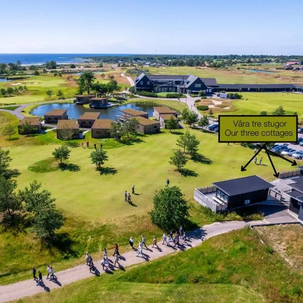 Halmstad Golfarena stugor，位于哈尔姆斯塔德的酒店