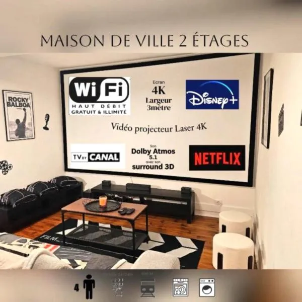 Cinéma Privé Maison Cosy Romantique，位于里永的酒店