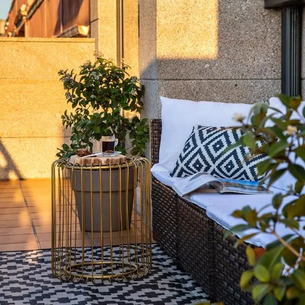 Bienvenido a LaPerla Premium, exclusivo ático con vistas en el corazón de las Rías Baixas，位于桑亨霍的酒店