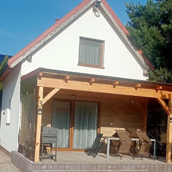 Domki u Eweli CAŁOROCZNE ogrzewane kominkiem，位于斯蒂格纳的酒店