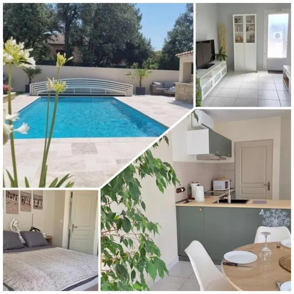 Un air de provence avec piscine disponible seulement en fin de journée - À 5min de l'A7 et A9，位于奥朗日的酒店