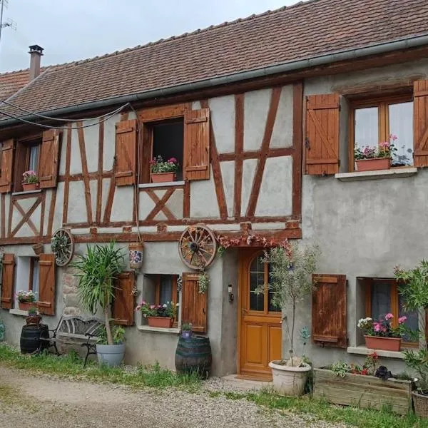 Maison à colombage dans cour privée avec jardin sur les remparts du village，位于贝格海姆的酒店