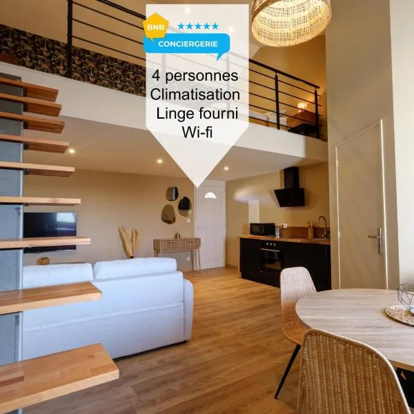 Duplex avec terrasse proche Pérouges Meximieux CNPE BUGEY，位于Faramans的酒店