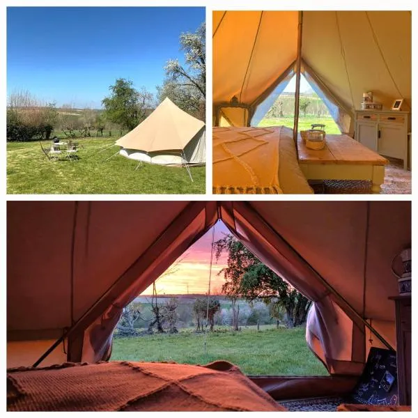 Tente glamping "bluebird" à la Ferme de la Chevêche，位于Fosses-La-Ville的酒店