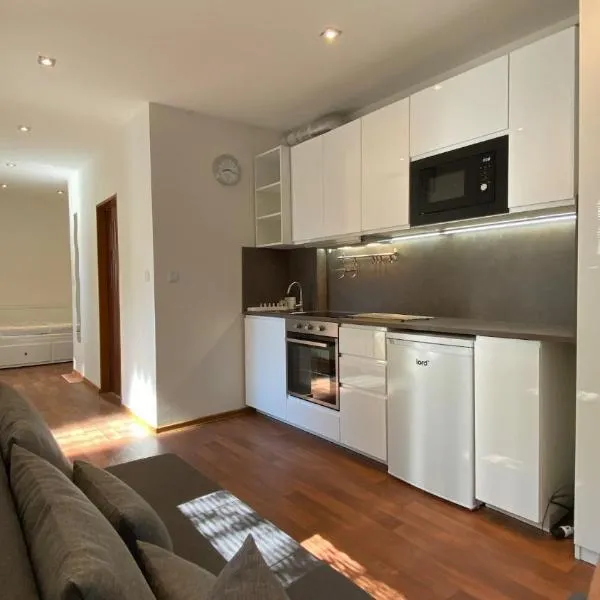 Garden house on the Vltava riverbank 15 min to Prague，位于伏尔塔瓦河畔克拉卢皮的酒店